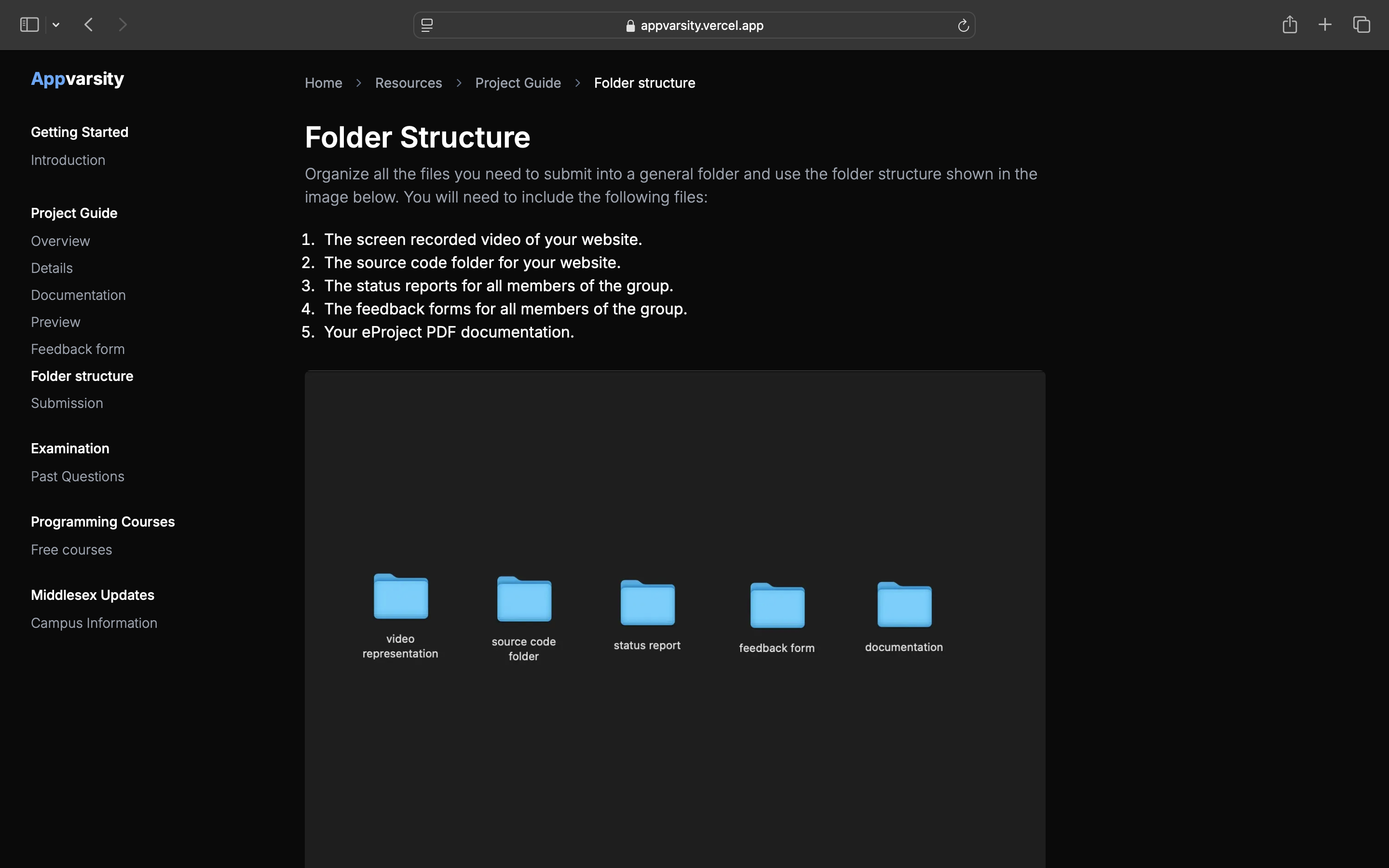 Appvarsity project screenshot